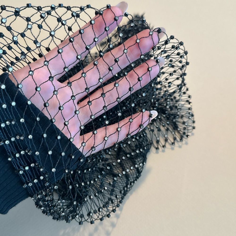 Black Mesh Headscarf P25 - Picture 4 of 5